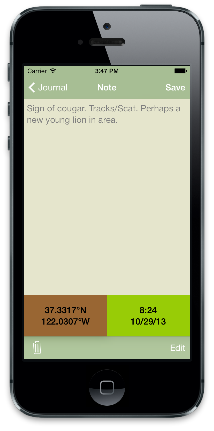 Field Notes Journal - GPS located notes