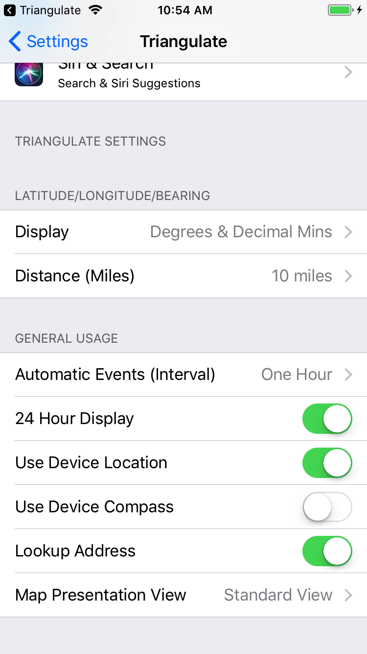 Settings Screen